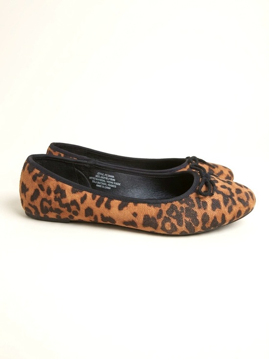 French Connection Shoes - French Connection "Diana" Leopard Print Vegan Suede Ballet Flats - Size US 9